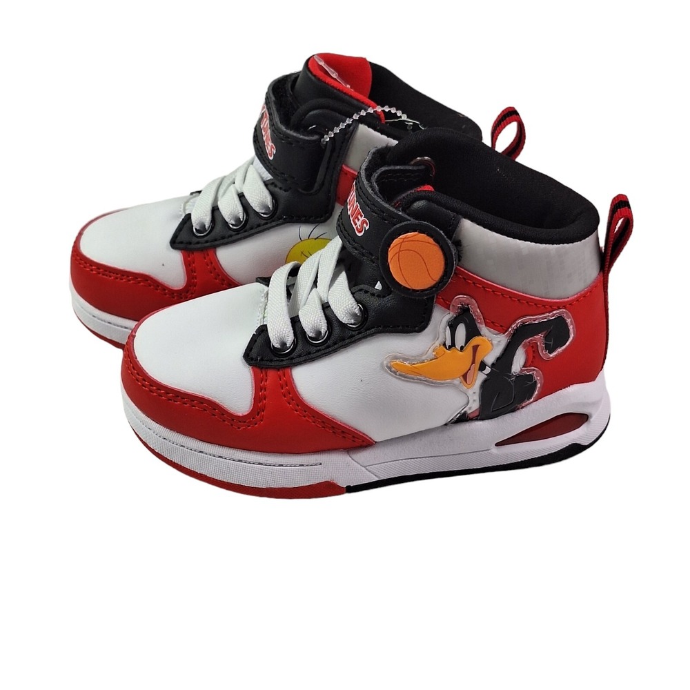 Looney Tunes High Top Shoes Size 9 (17cm) Little Kids Bugs Bunny Daffy Duck New - Picture 3 of 16